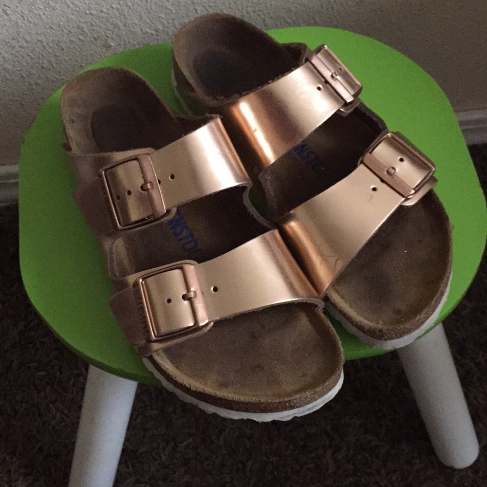 Rose Gold Birkenstock Sandals